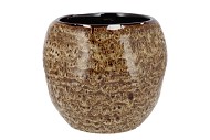 DANA BROWN CAT EYE POT 24X24X21CM
