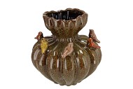 BIRD VASE WILD BROWN 29X29X28CM