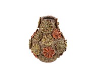RIVA WILD BROWN VASE FLOWER ALLOVER 15X15X16CM
