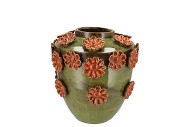 RIVA GREEN VASE FLOWER 24X24X26CM