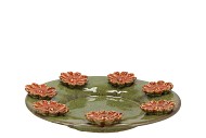 RIVA GREEN PLATE FLOWER 34X34X8CM