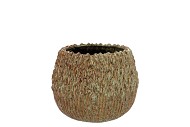 QUINTY BROWN POT ACTIVE GLAZE 14X14X12CM