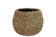 QUINTY BROWN POT ACTIVE GLAZE 17X17X14CM