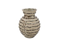 LOUI GREEN VASE STRUCTURE ACTIVE GLAZE 19X19X25CM