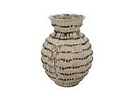 LOUI GREEN VASE STRUCTURE ACTIVE GLAZE 22X22X29CM
