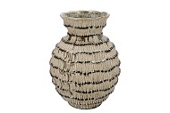 LOUI GREEN VASE STRUCTURE ACTIVE GLAZE 25X25X34CM