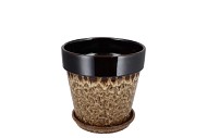 EBBI BROWN POT CAT-EYE 11X11X11CM