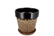 EBBI BROWN POT CAT-EYE 14X14X14CM