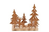 KATY RUST METAL RACK X-MAS T-LIGHT 23X8X21CM