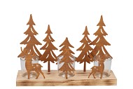 KATY RUST METAL RACK X-MAS T-LIGHT 30X8X20CM