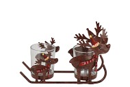 KATY BROWN METAL RACK REINDEER T-LIGHT 20X7X13CM