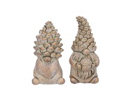 CONCRETE GOLDEN XMAS GNOME DECO ASS 9X9X16CM