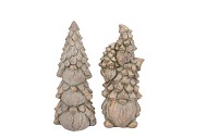 CONCRETE GOLDEN XMAS GNOME DECO ASS 11X11X26CM
