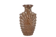 SUUS BROWN VASE NECK LEOPARD GLAZE 20X14X35CM