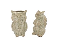 OTIS GREEN VASE OWL SQUIRREL ASS 12X8X16CM