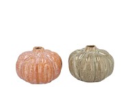 METTE ORANGE GREEN VASE PUMPKIN ASS 16X16X12CM