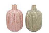 METTE ORANGE GREEN VASE PUMPKIN ASS 13X13X21CM