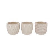 PARIS OFFWHITE POT STRUCTURE ASS 16X16X13CM