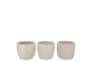 PARIS OFFWHITE POT STRUCTURE ASS 13X13X11CM