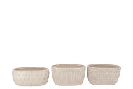 PARIS OFFWHITE POT OVAL ASS 24X13X11CM
