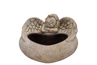 CONCRETE GOLDEN POT HEART 21X18X13CM
