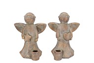 CONCRETE GOLDEN CANDLE H ANGELS ASS 15X11X20CM