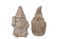 CONCRETE GOLDEN GNOME DECO ASS 10X9X16CM