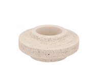 CONCRETE WHITE CANDLE HOLDER ROUND 15X15X6CM