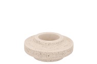 CONCRETE WHITE CANDLE HOLDER ROUND 13X13X6CM
