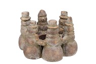 CONCRETE GOLDEN CANDLE HOLDER SNOWMAN 21X21X14CM