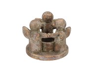 CONCRETE GOLDEN CANDLE HOLDER ANGELS 16X16X12CM