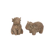 CONCRETE GOLDEN BULL SITTING 9X8X11CM
