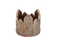 CONCRETE GOLDEN CANDLE HOLDER HOUSES 9X9X8CM