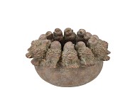 CONCRETE GOLDEN POT BIRDS NEST 23X23X13CM