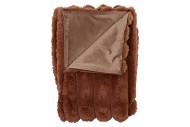 MONTANA STRIPE BROWN PLAID FUR LOOK 140X180CM