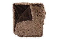 MONTANA FAUX BROWN PLAID FUR 140X180CM