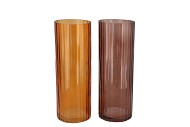 MARLY AMBER BROWN VASE ASS 10X10X28CM