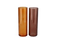 MARLY AMBER BROWN VASE ASS 7X7X22CM