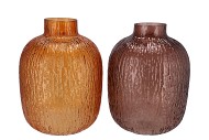 MARLY AMBER BROWN VASE NECK ASS 21X21X28CM