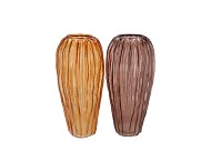 MARLY AMBER BROWN VASE STRUCTURE LONG ASS 13X28CM