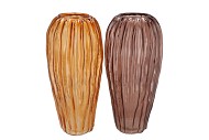 MARLY AMBER BROWN VASE STRUCTURE LONG ASS 19X40CM