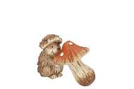 WONDERLAND BROWN HEDGEHOG MUSHROOM 14X8X10CM