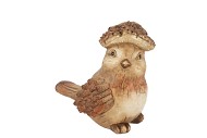 WONDERLAND BROWN BIRD 17X13X17CM