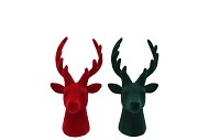 X-MAS FLOCK RED GREEN DEER ASS 7X7X10CM
