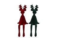 X-MAS FLOCK RED GREEN DEER FUNNY ASS 10X9X26CM