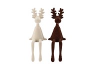 X-MAS FLOCK BROWN SAND DEER FUNNY ASS 10X9X26CM