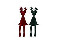 X-MAS FLOCK RED GREEN DEER FUNNY ASS 8X7X19CM