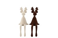 X-MAS FLOCK BROWN SAND DEER FUNNY ASS 8X7X19CM