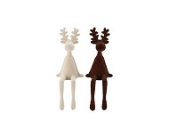 X-MAS FLOCK BROWN SAND DEER FUNNY ASS 6X6X15CM