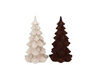 X-MAS FLOCK BROWN SAND TREE ASS 8X8X13CM